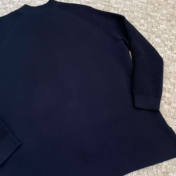 J.Crew Collection Women’s Wool Navy Double-Zip Ribbed Sweater-Jacket - Picture 9 of 12
